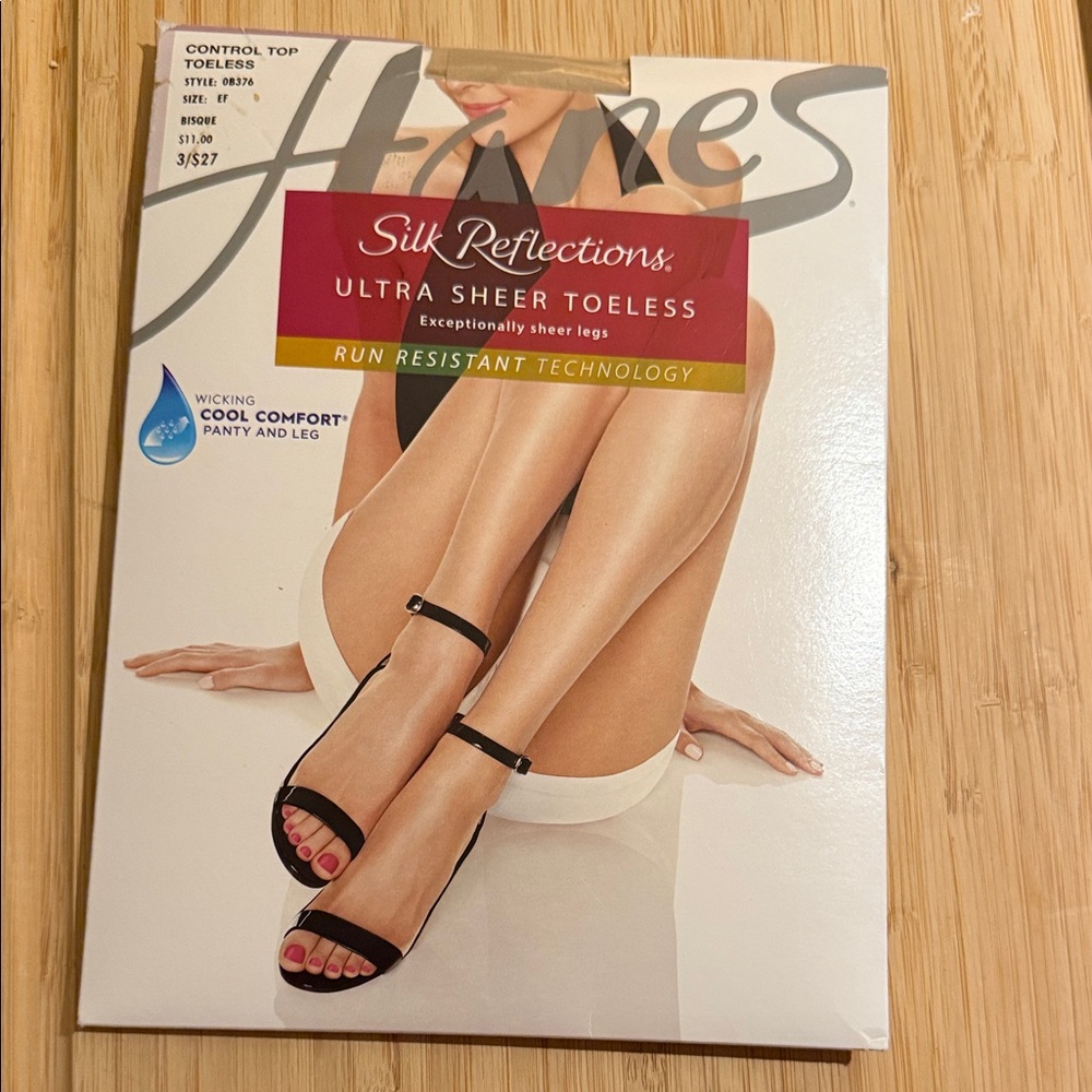 Hanes Silk Reflections Sheer Toeless Pantyhose